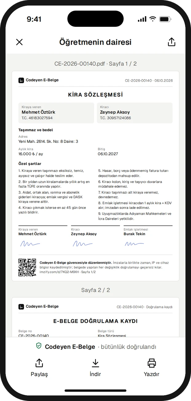 Codeyen E-Belge PDF görüntüleyici